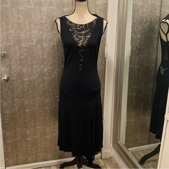 Yigal Azrouel Elegant Black Sleeveless Dress with Lace Detail, US2 - Picture 1 of 12